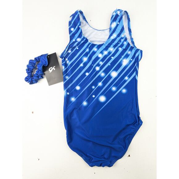 GK Gymnastics Blue Leotard w/Scrunchie - Child Small - Picture 3 of 3